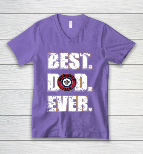 NHL Winnipeg Jets Hockey Best Dad Ever Family Shirt V-Neck T-Shirt 8