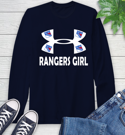 NHL New York Rangers Girl Under Armour Hockey Sports Long Sleeve T-Shirt 3