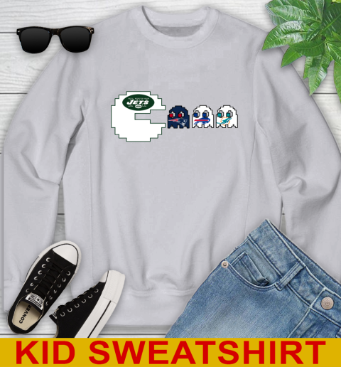 New York Jets NFL Football Pac Man Champion Youth Sweatshirt 4