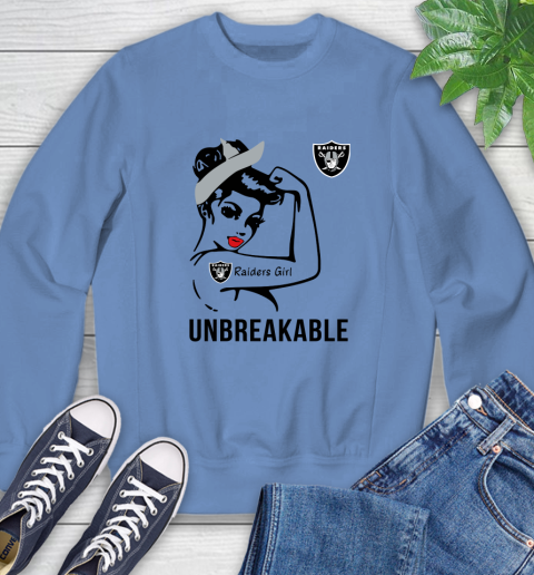 NFL Oakland Raiders Girl Unbreakable Football Sports Sweatshirt 8