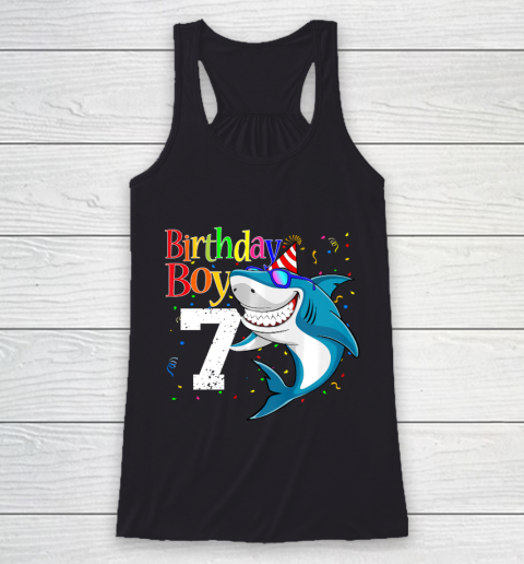 Kids 7th Birthday Boy Shark Shirts 7 Jaw Some Four Tees Boys 7 Years Old Racerback Tank