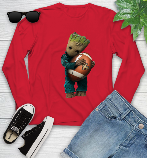 NFL Groot Guardians Of The Galaxy Football Sports New Orleans Saints Youth Long Sleeve 11