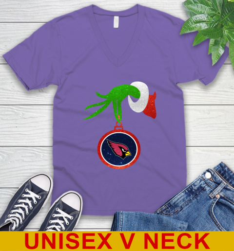 Arizona Cardinals Grinch Merry Christmas NFL Football V-Neck T-Shirt 9