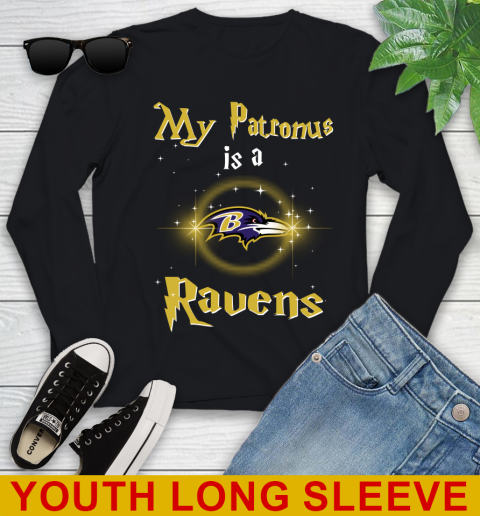 NFL Football Harry Potter My Patronus Is A Baltimore Ravens Youth Long Sleeve