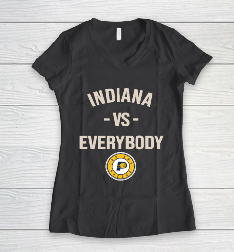Indiana Pacers Vs Everybody Women's V-Neck T-Shirt 6