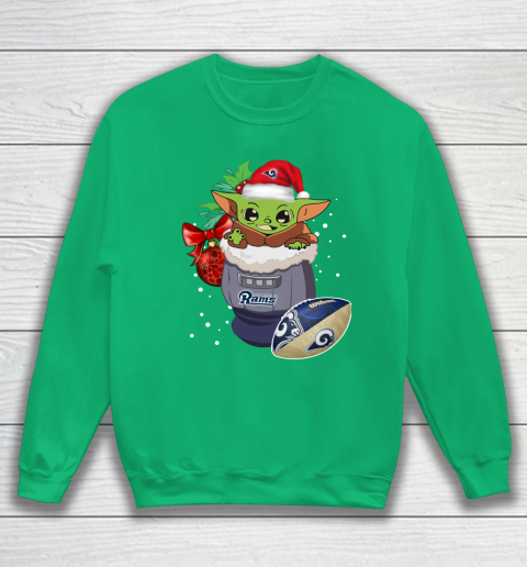 Los Angeles Rams Christmas Baby Yoda Star Wars Funny Happy NFL Sweatshirt 6