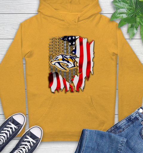 Nashville Predators NHL Hockey American Flag Hoodie 2