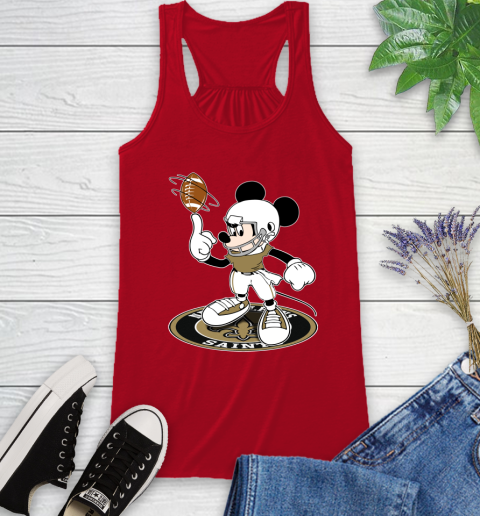 NFL Football New Orleans Saints Cheerful Mickey Disney Shirt Racerback Tank 6