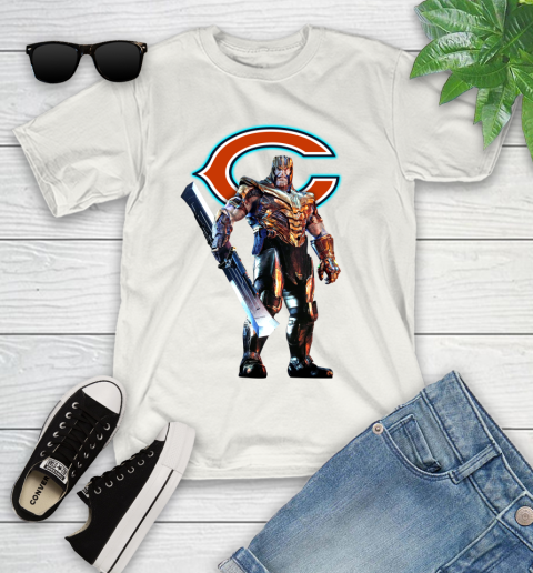 NFL Thanos Gauntlet Avengers Endgame Football Chicago Bears Youth T-Shirt