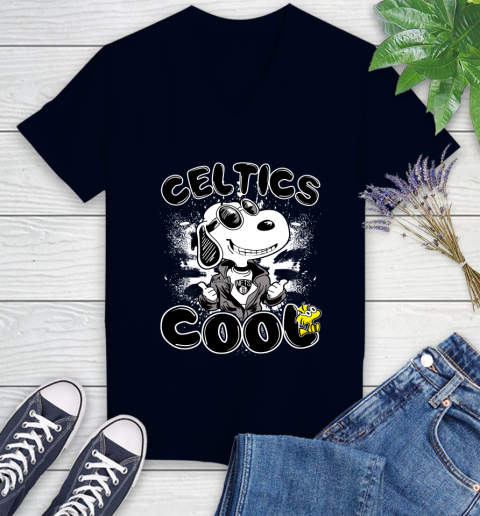 NBA Basketball Brooklyn Nets Cool Snoopy Shirt Women's V-Neck T-Shirt 2