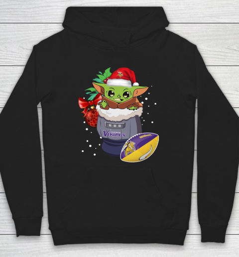 Minnesota Vikings Christmas Baby Yoda Star Wars Funny Happy NFL Hoodie 2
