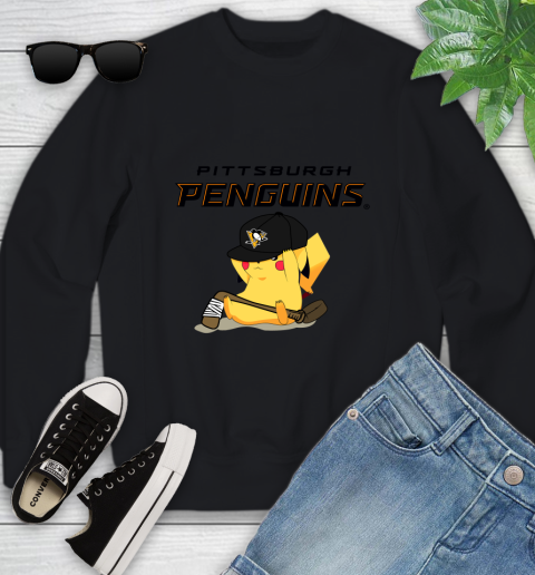 NHL Pikachu Hockey Sports Pittsburgh Penguins Youth Sweatshirt 2