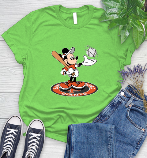MLB Baseball San Francisco Giants Cheerful Mickey Disney Shirt Women's T-Shirt 10