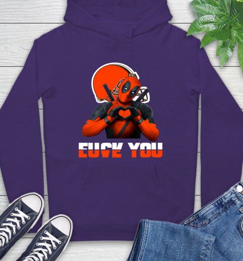 NHL Cleveland Browns Deadpool Love You Fuck You Football Sports Hoodie 5