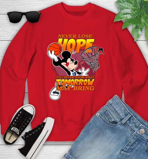 Memphis Grizzlies NBA Basketball Mickey Disney Never Lose Hope Youth Sweatshirt 8