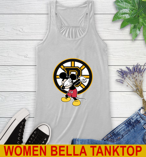Boston Bruins NHL Hockey Dabbing Mickey Disney Sports Racerback Tank