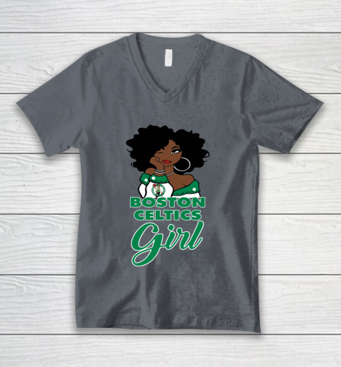 Boston Celtics Girl NBA V-Neck T-Shirt 5