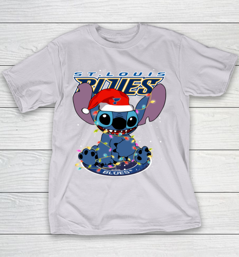 St.Louis Blues NHL Hockey noel stitch Christmas Youth T-Shirt 2