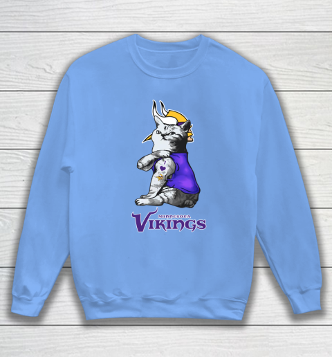 NFL Football My Cat Loves Minnesota Vikings Sweatshirt 8