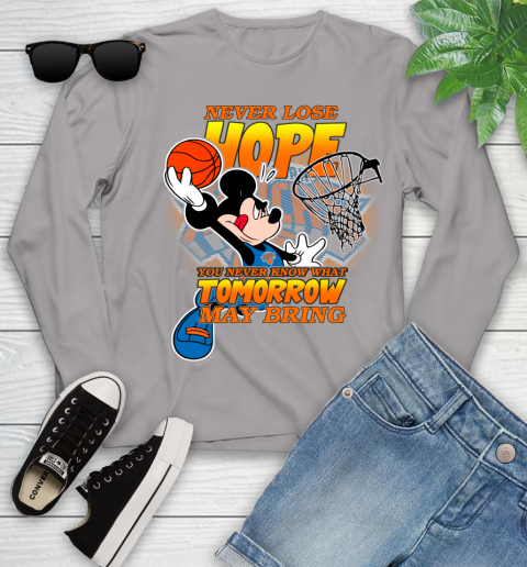 New York Knicks NBA Basketball Mickey Disney Never Lose Hope Youth Long Sleeve 5