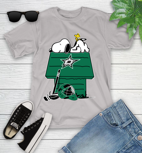 Dallas Stars NHL Hockey Snoopy Woodstock The Peanuts Movie Youth T-Shirt 12