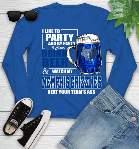 NBA Drink Beer and Watch My Memphis Grizzlies Beat Your Team's Ass Basketball Youth Long Sleeve 10