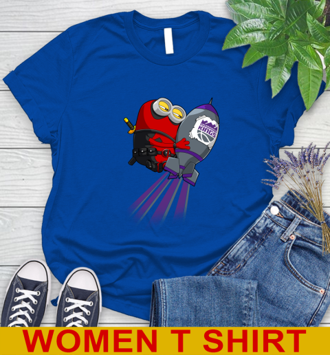 NBA Basketball Sacramento Kings Deadpool Minion Marvel Shirt Women's T-Shirt 10