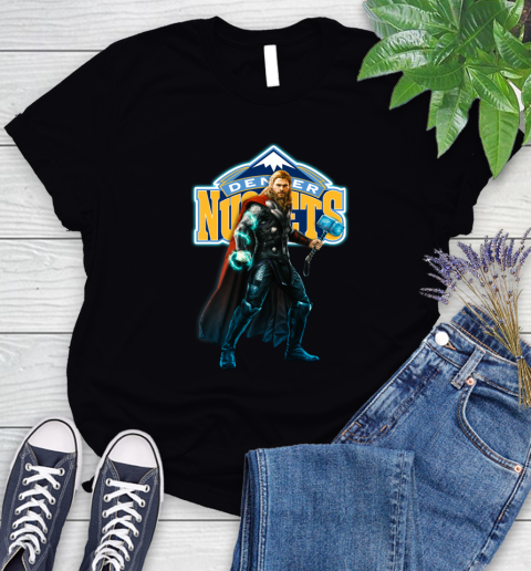 NBA Thor Avengers Endgame Basketball Denver Nuggets Women's T-Shirt 2