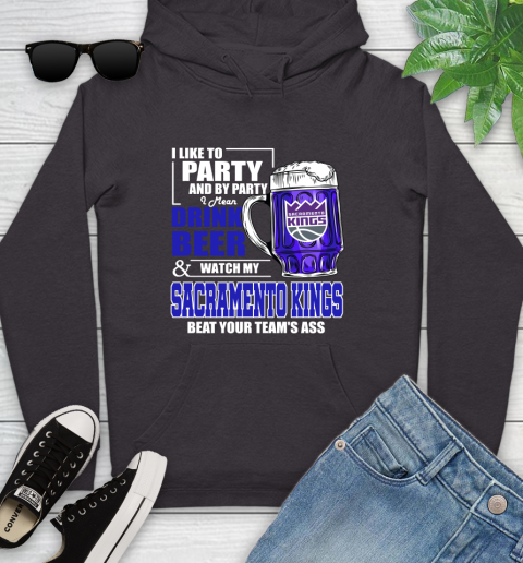 NBA Drink Beer and Watch My Sacramento Kings Beat Your Team's Ass Basketball Youth Hoodie 8
