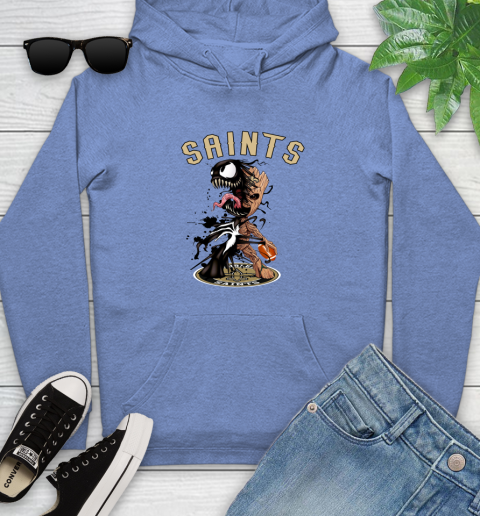 NFL New Orleans Saints Football Venom Groot Guardians Of The Galaxy Youth Hoodie 12