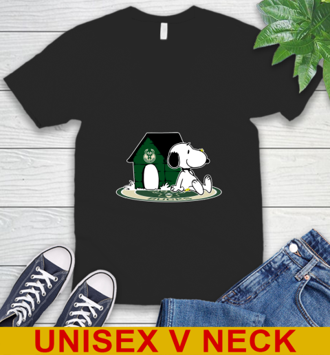 NBA Basketball Milwaukee Bucks Snoopy The Peanuts Movie Shirt V-Neck T-Shirt 2