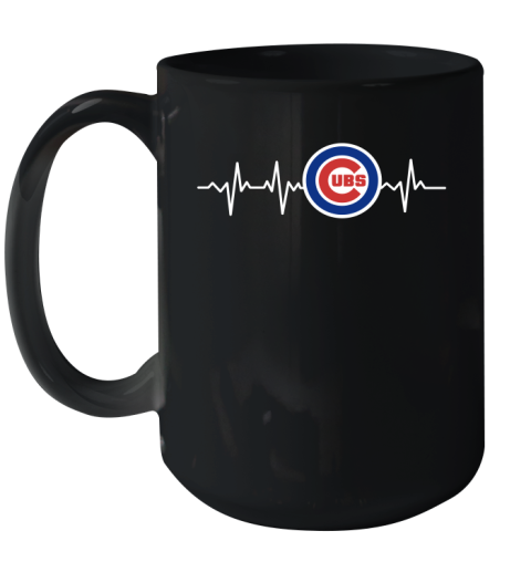 Chicago Cubs MLB Baseball Heart Beat Shirt Ceramic Mug 15oz