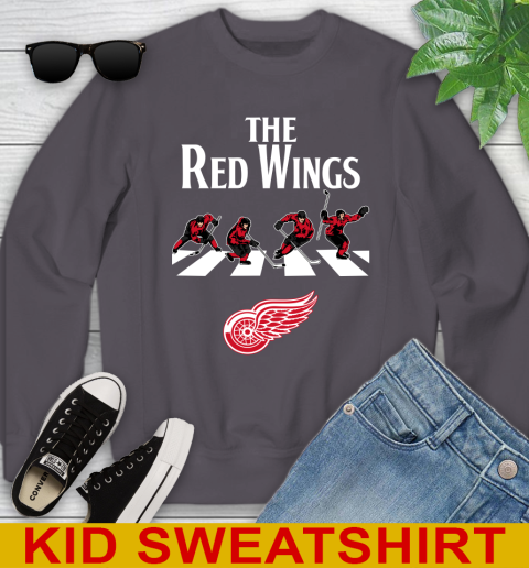 NHL Hockey Detroit Red Wings The Beatles Rock Band Shirt Youth Sweatshirt 5