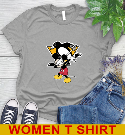 Pittsburgh Penguins NHL Hockey Dabbing Mickey Disney Sports Women's T-Shirt 11