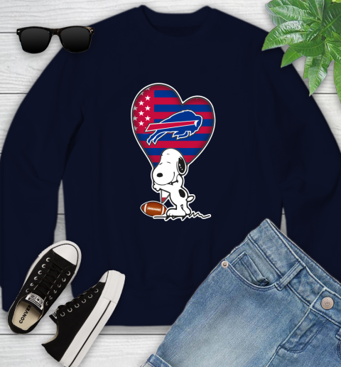 Buffalo Bills NFL Football The Peanuts Movie Adorable Snoopy Youth Sweatshirt 3