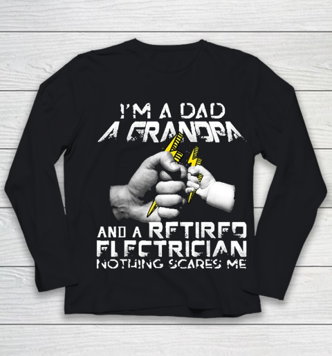 Grandpa Funny Gift Apparel  Mens I'm A Dad A Grandpa And A Retired Elect Youth Long Sleeve