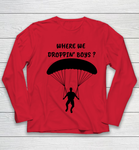 Fortnite Tshirt Where we droppin Boys Youth Long Sleeve 7
