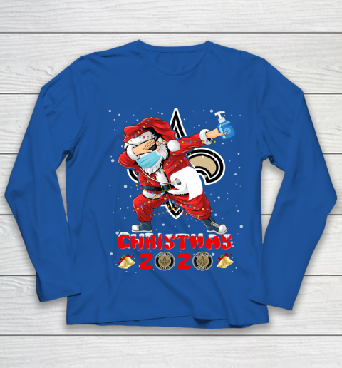 New Orleans Saints Funny Santa Claus Dabbing Christmas 2020 NFL Youth Long Sleeve 7
