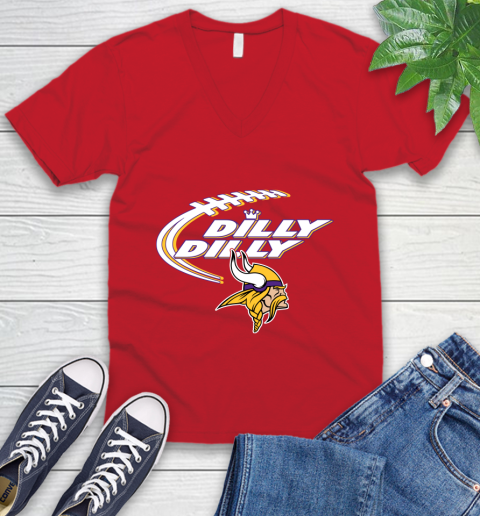 NFL Minnesota Vikings Dilly Dilly Football Sports V-Neck T-Shirt 7