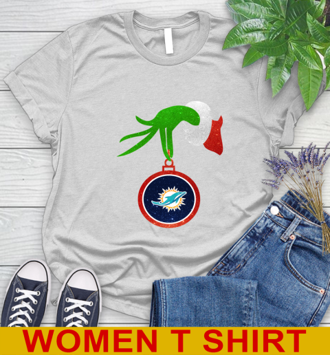 Miami Dolphins Grinch Merry Christmas NFL Football Women's T-Shirt