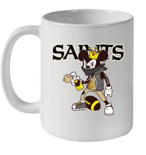 New Orleans Saints NFL Football Mickey Peace Sign Sports Ceramic Mug 11oz