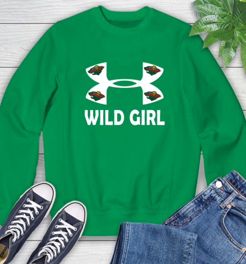 NHL Minnesota Wild Girl Under Armour Hockey Sports Sweatshirt 7