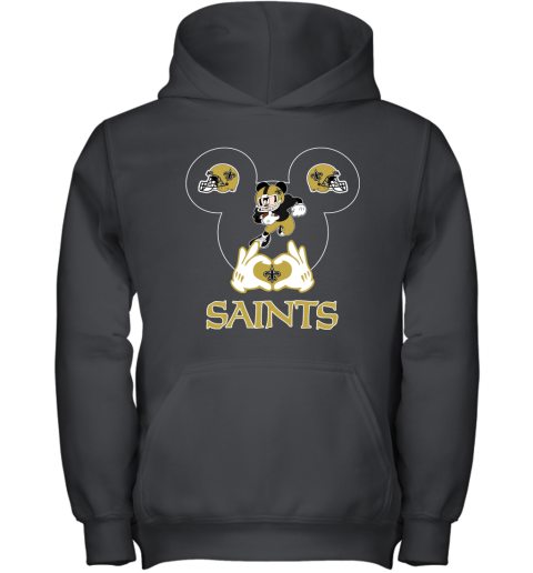 I Love The Saints Mickey Mouse New Orleans Saints Youth Hoodie