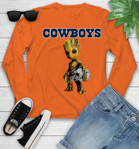 Dallas Cowboys NFL Football Groot Marvel Guardians Of The Galaxy Youth Long Sleeve 4
