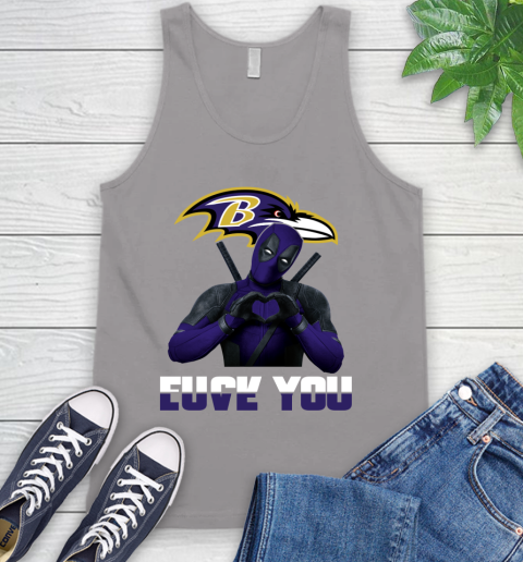 NHL Baltimore Ravens Deadpool Love You Fuck You Football Sports Tank Top 3