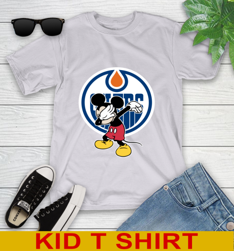 Edmonton Oilers NHL Hockey Dabbing Mickey Disney Sports Youth T-Shirt 5