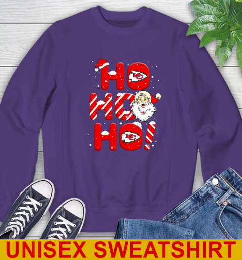 Kansas City Chiefs NFL Football Ho Ho Ho Santa Claus Merry Christmas Shirt Sweatshirt 4