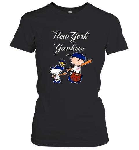 New York Yankees Let's Play Baseball Together Snoopy MLB Women's T-Shirt