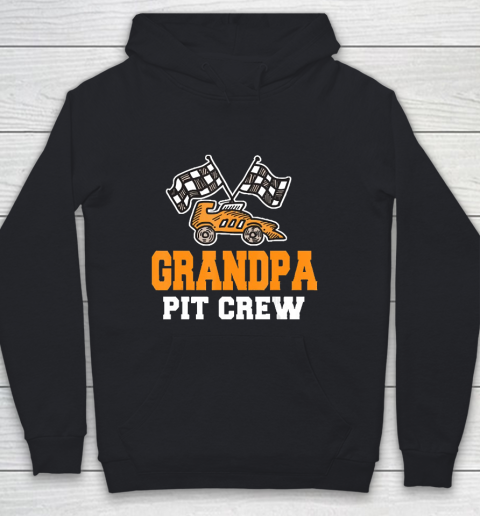 Grandpa Funny Gift Apparel  Grandpa Birthday Pit Crew Car Ra Youth Hoodie