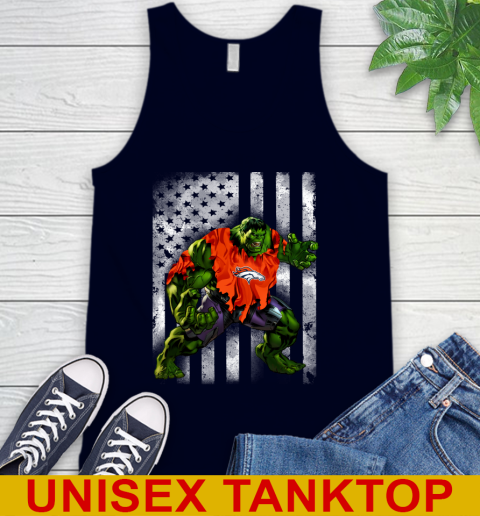 Denver Broncos Hulk Marvel Avengers NFL Football American Flag Tank Top 2